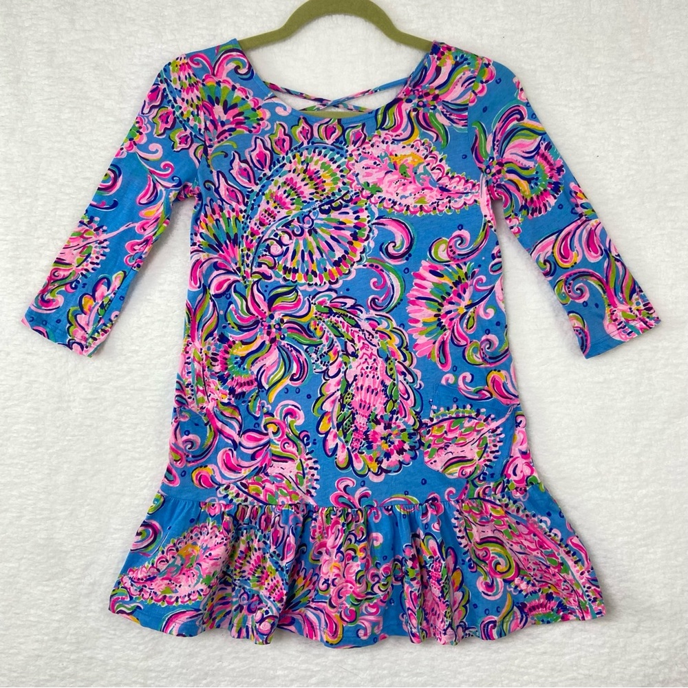 Lilly Pulitzer bright colorful paisley pocket girls dress. Size large/8/10